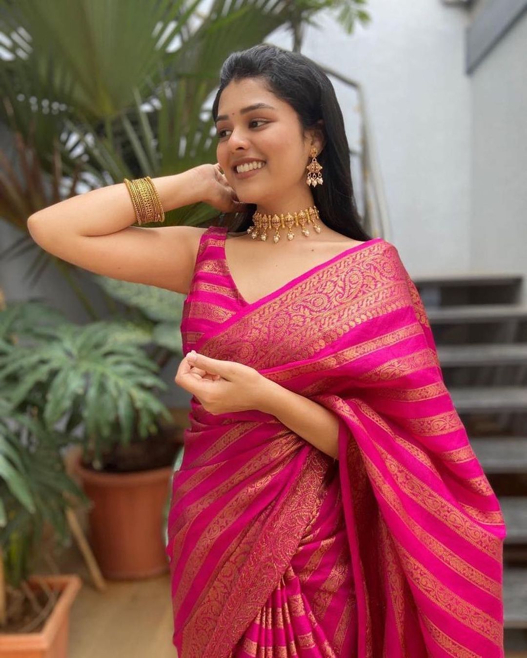 Mesmerizing Rose Soft Silk Saree