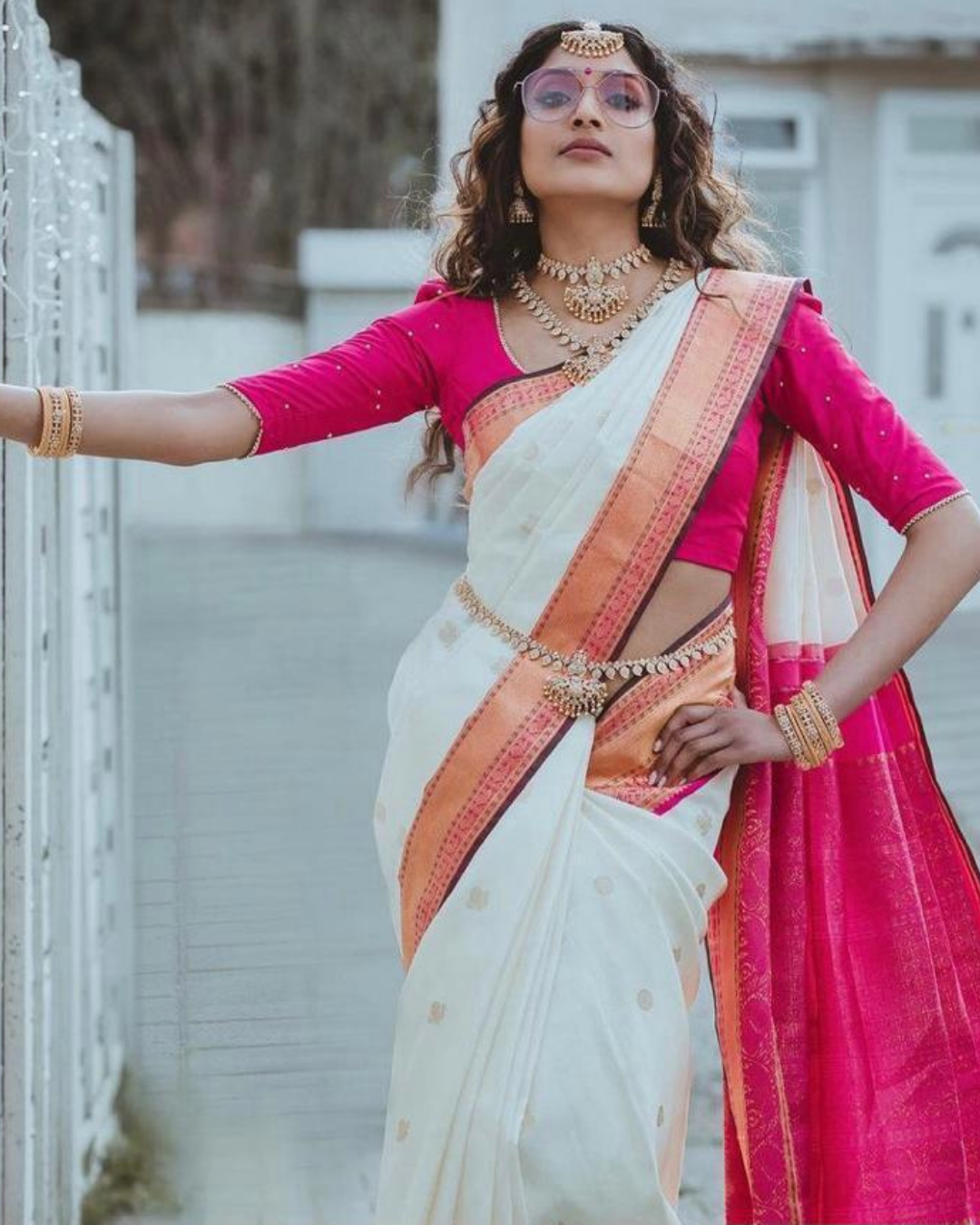 Aesha Archaic Traditional Kanchi Soft Silk Saree With Attached Blouse