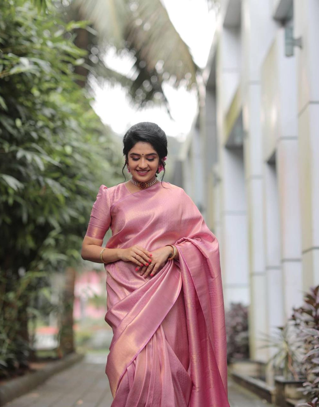 Tuffy Pink Kanchipuram Silk Saree