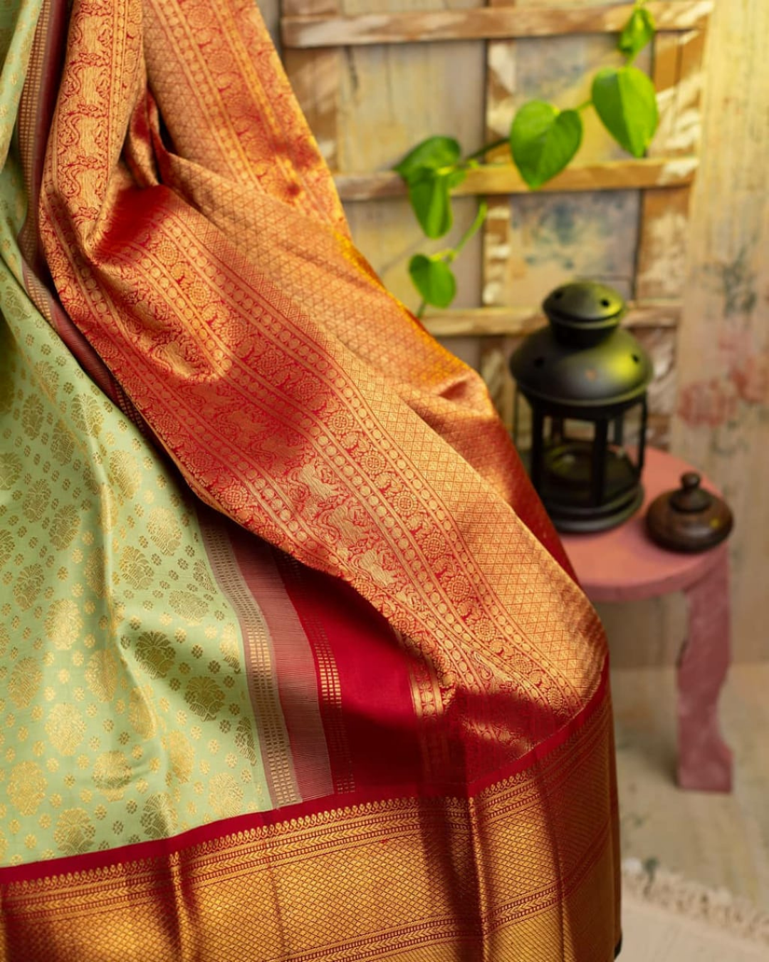 Kanika Pista Kanchipuram Silk Saree