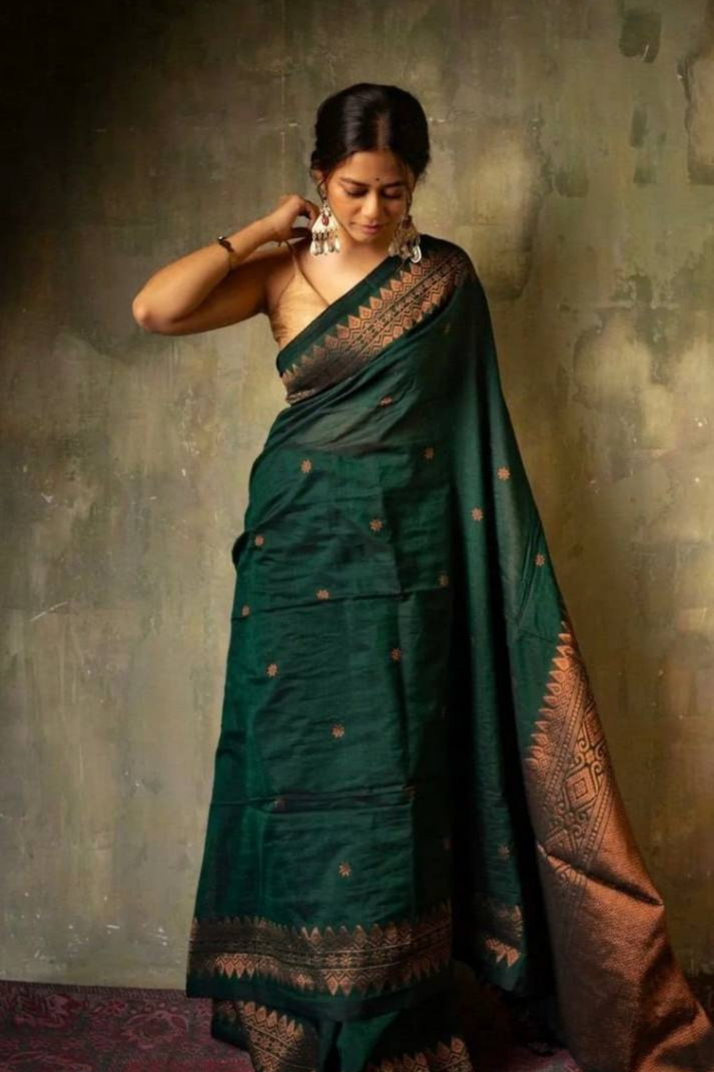 Sunrise Zephyr - Green Soft Silk Saree