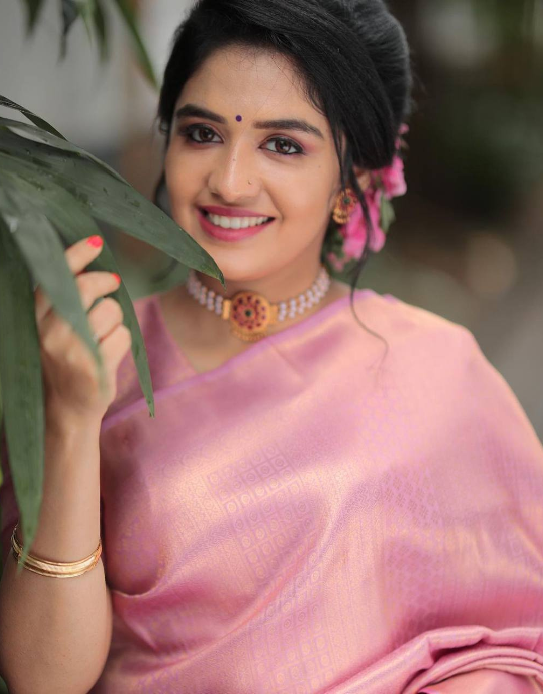 Tuffy Pink Kanchipuram Silk Saree