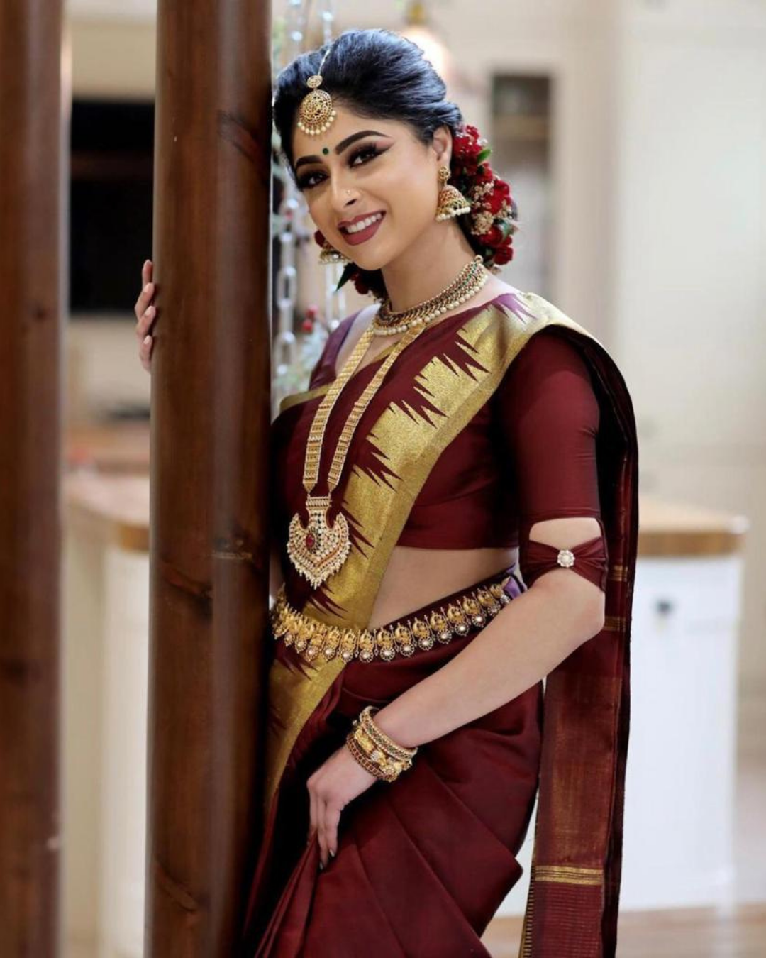 Amla Soft Silk Sari With Attached Blouse Saree