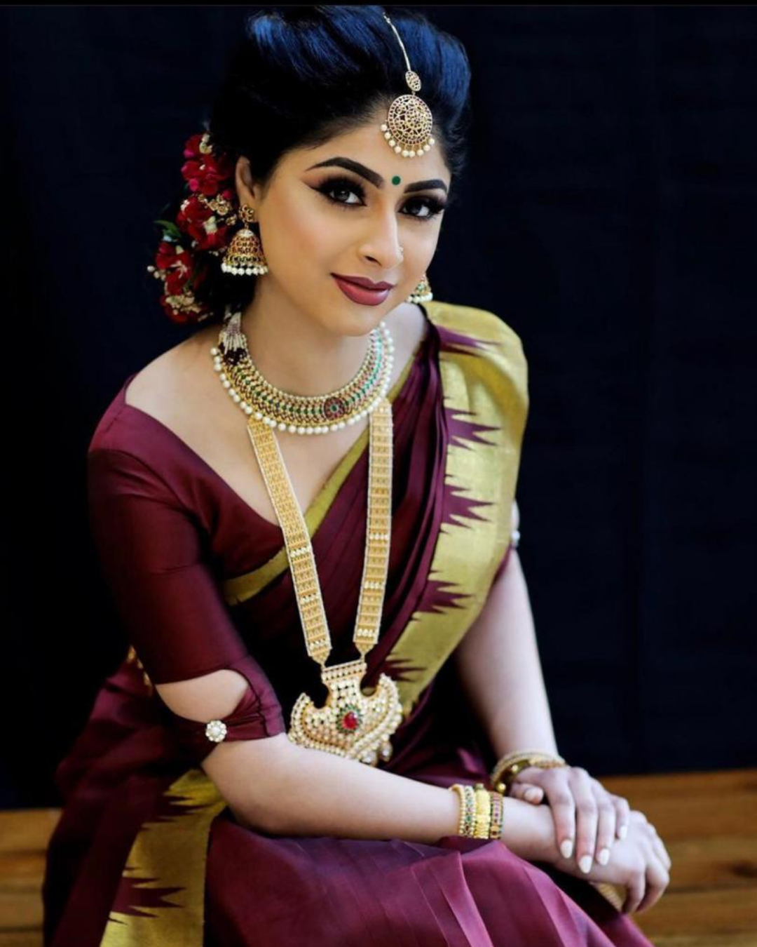 Amla Soft Silk Sari With Attached Blouse Saree
