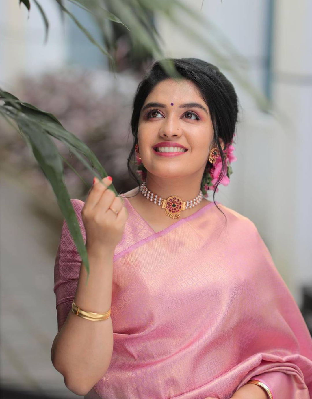 Tuffy Pink Kanchipuram Silk Saree