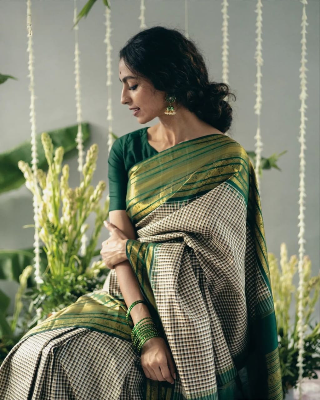 Jeel Green Banarasi Silk Saree