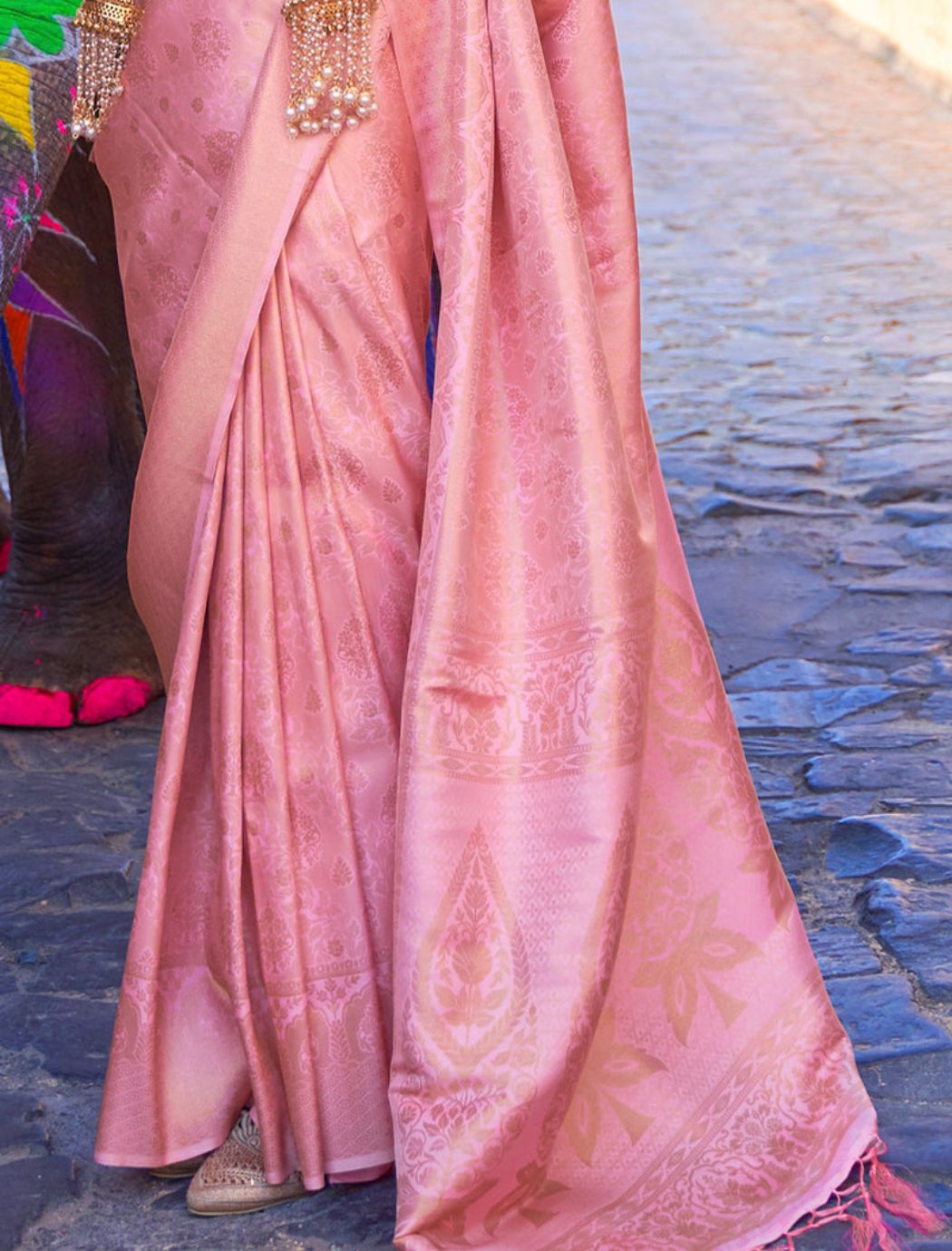 Aditi Pink Kanchipuram Soft Silk Saree