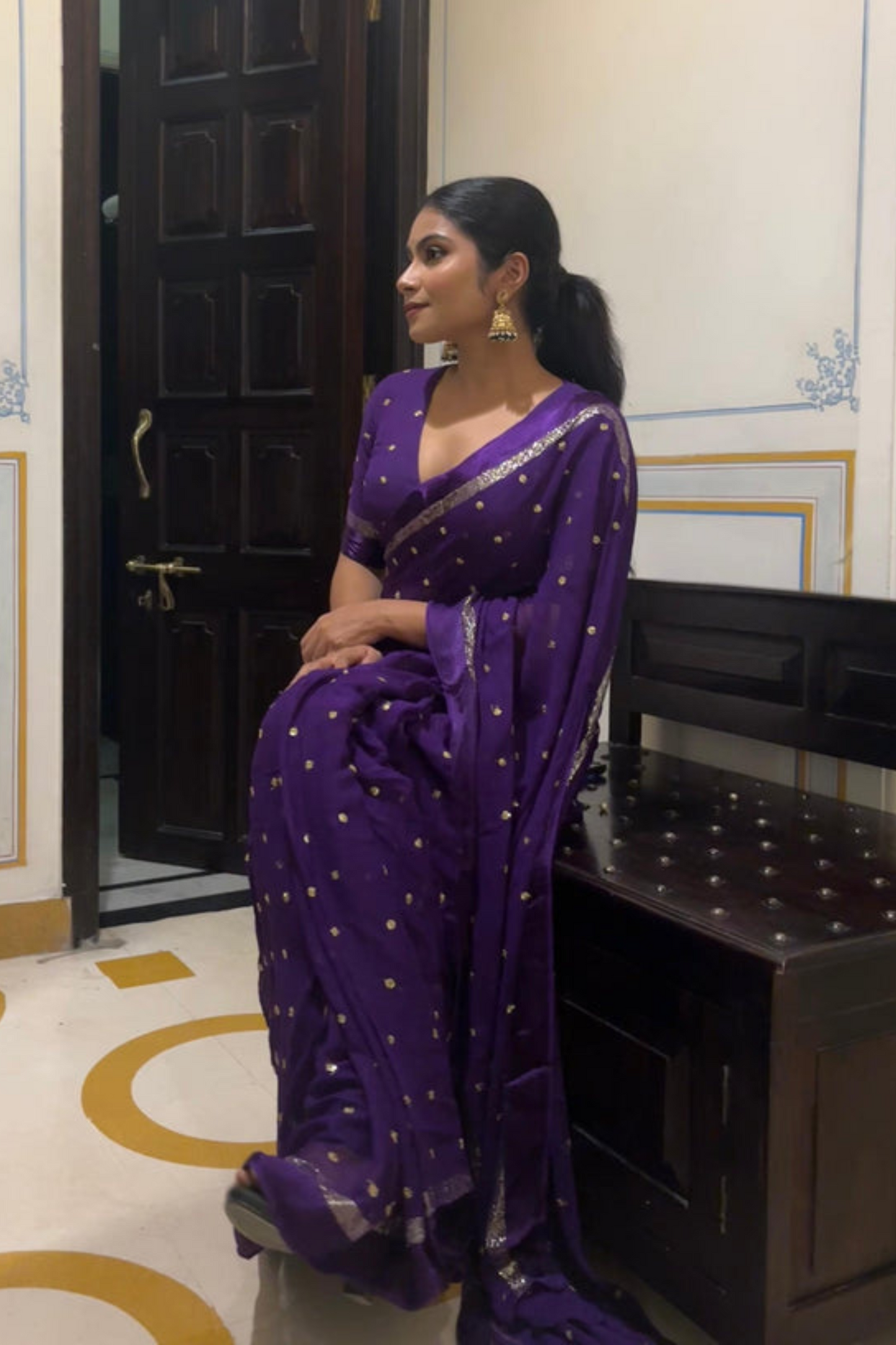 Royal Purple Handwoven Silk Saree
