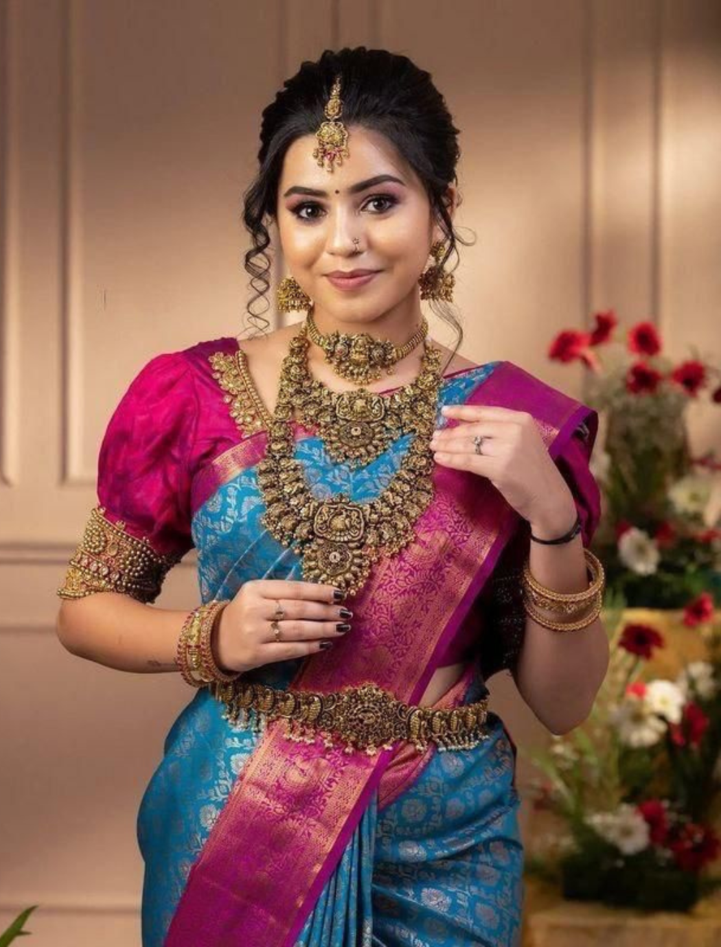 Vaishali Blue Kanchipuram Saree