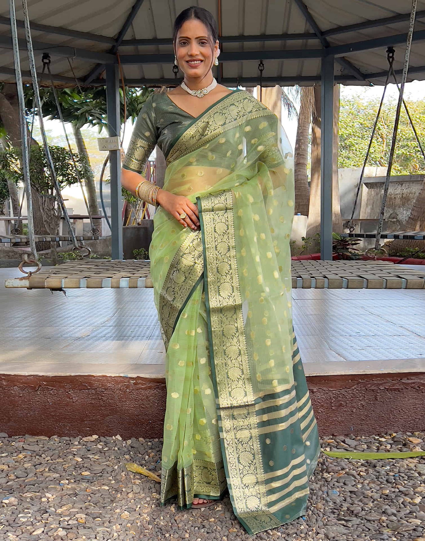 Meera - Emerald Grace – Pure Kanchivaram Silk Saree