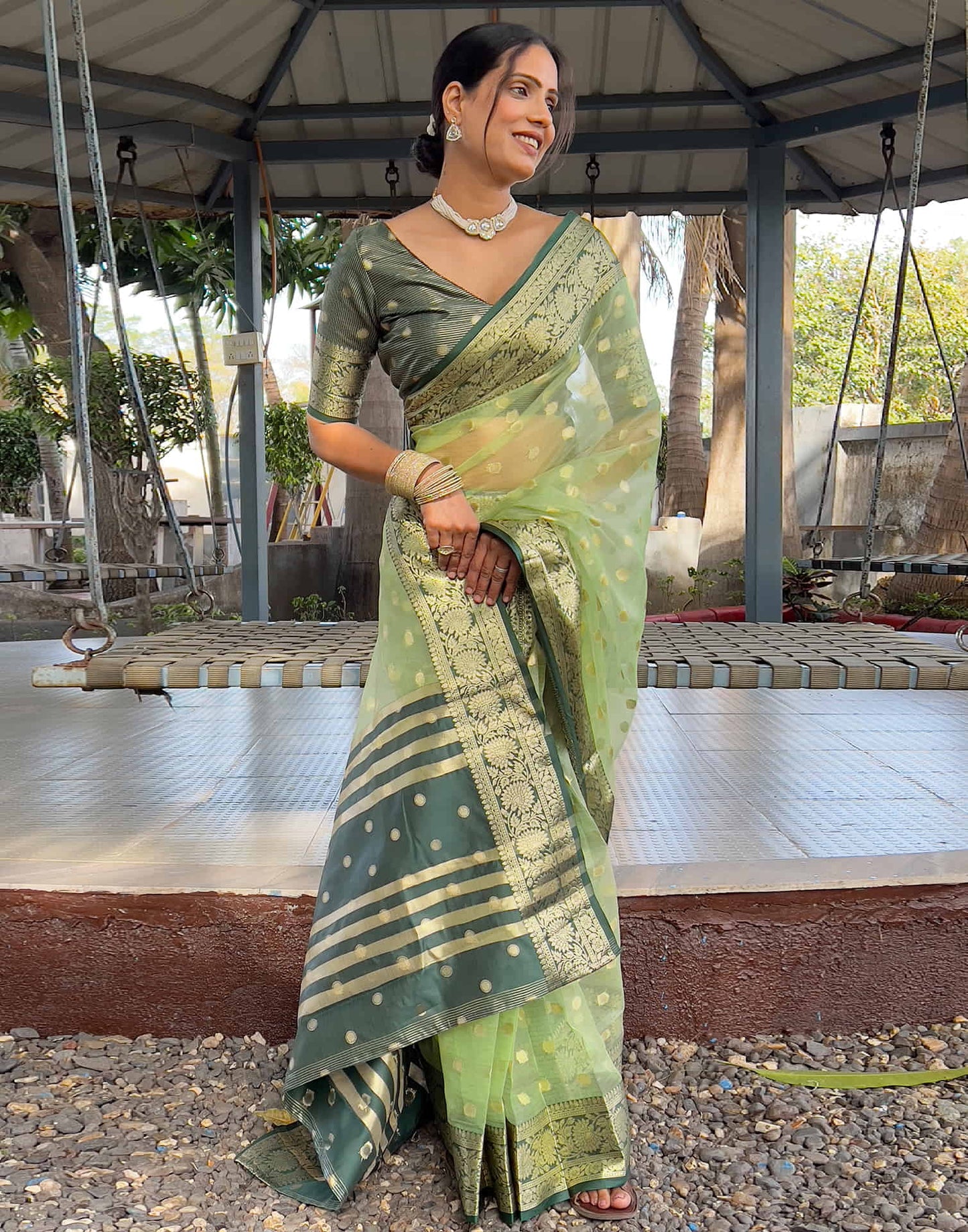 Meera - Emerald Grace – Pure Kanchivaram Silk Saree