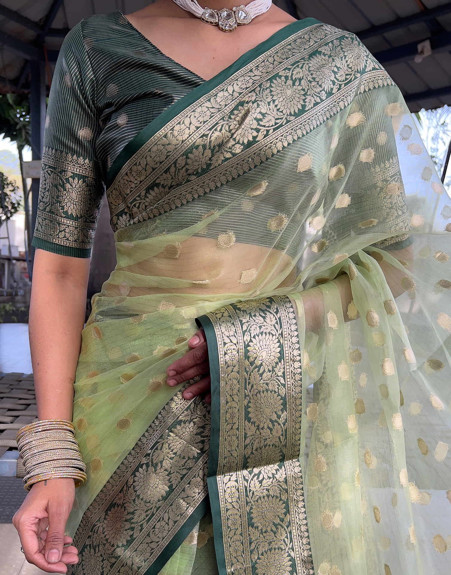 Meera - Emerald Grace – Pure Kanchivaram Silk Saree