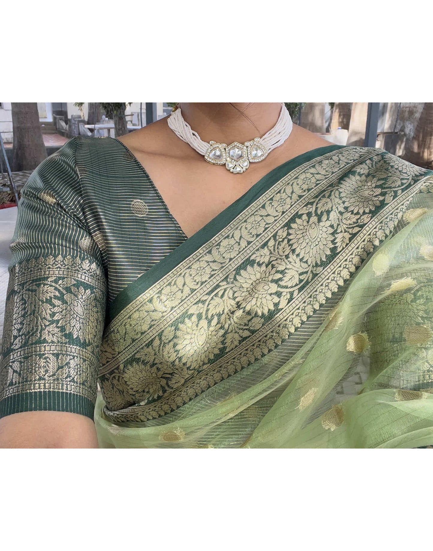 Meera - Emerald Grace – Pure Kanchivaram Silk Saree