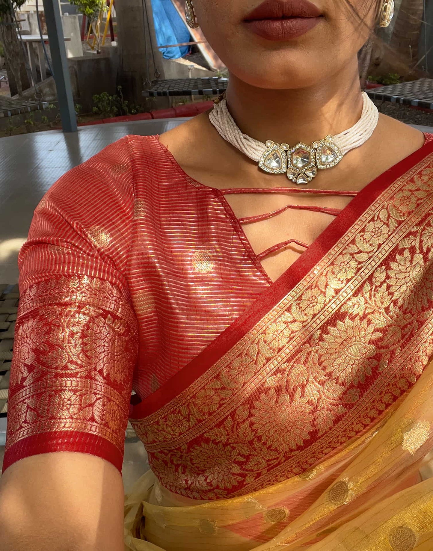 Meera - Golden Blossom – Pure Kanchivaram Silk Saree
