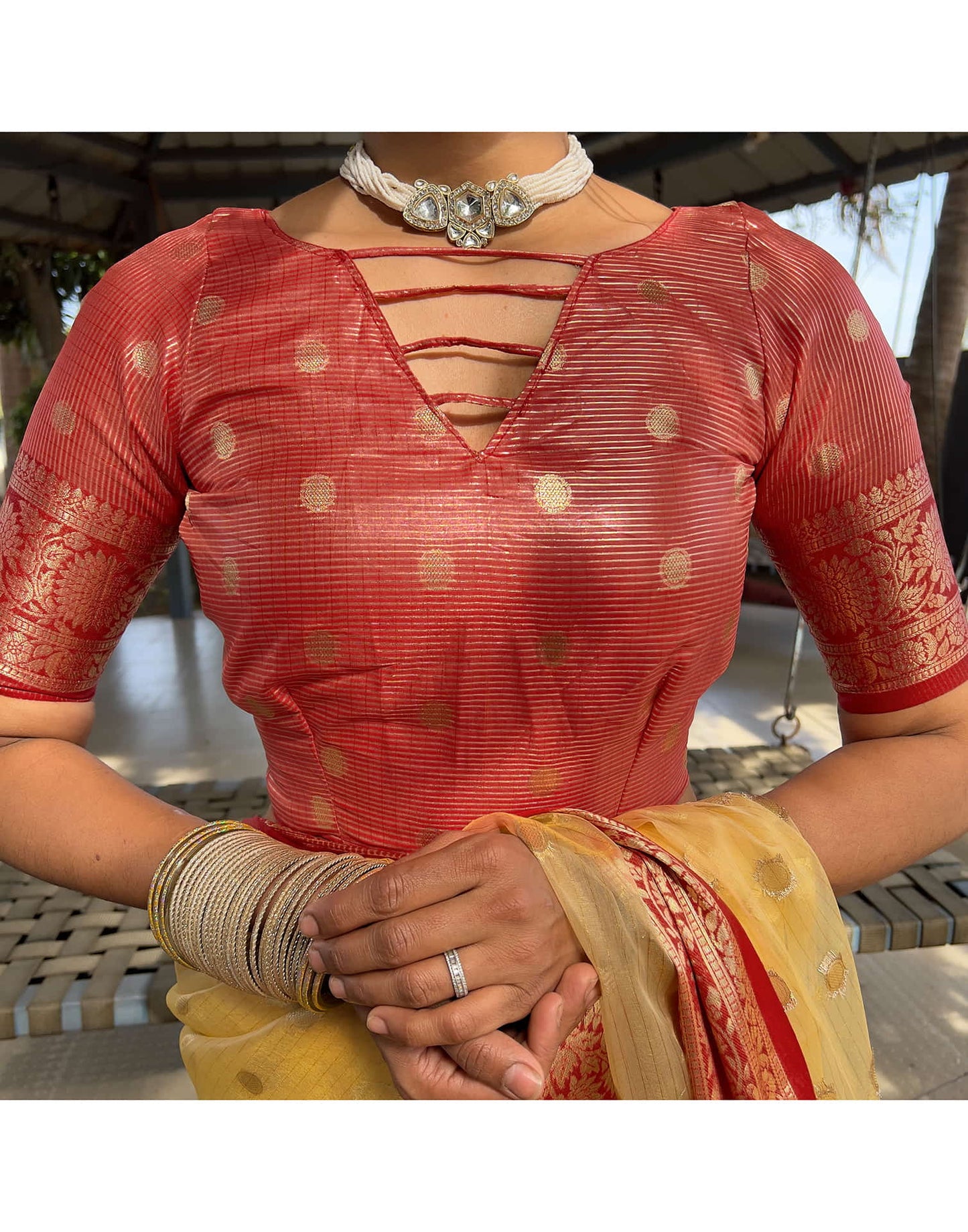 Meera - Golden Blossom – Pure Kanchivaram Silk Saree