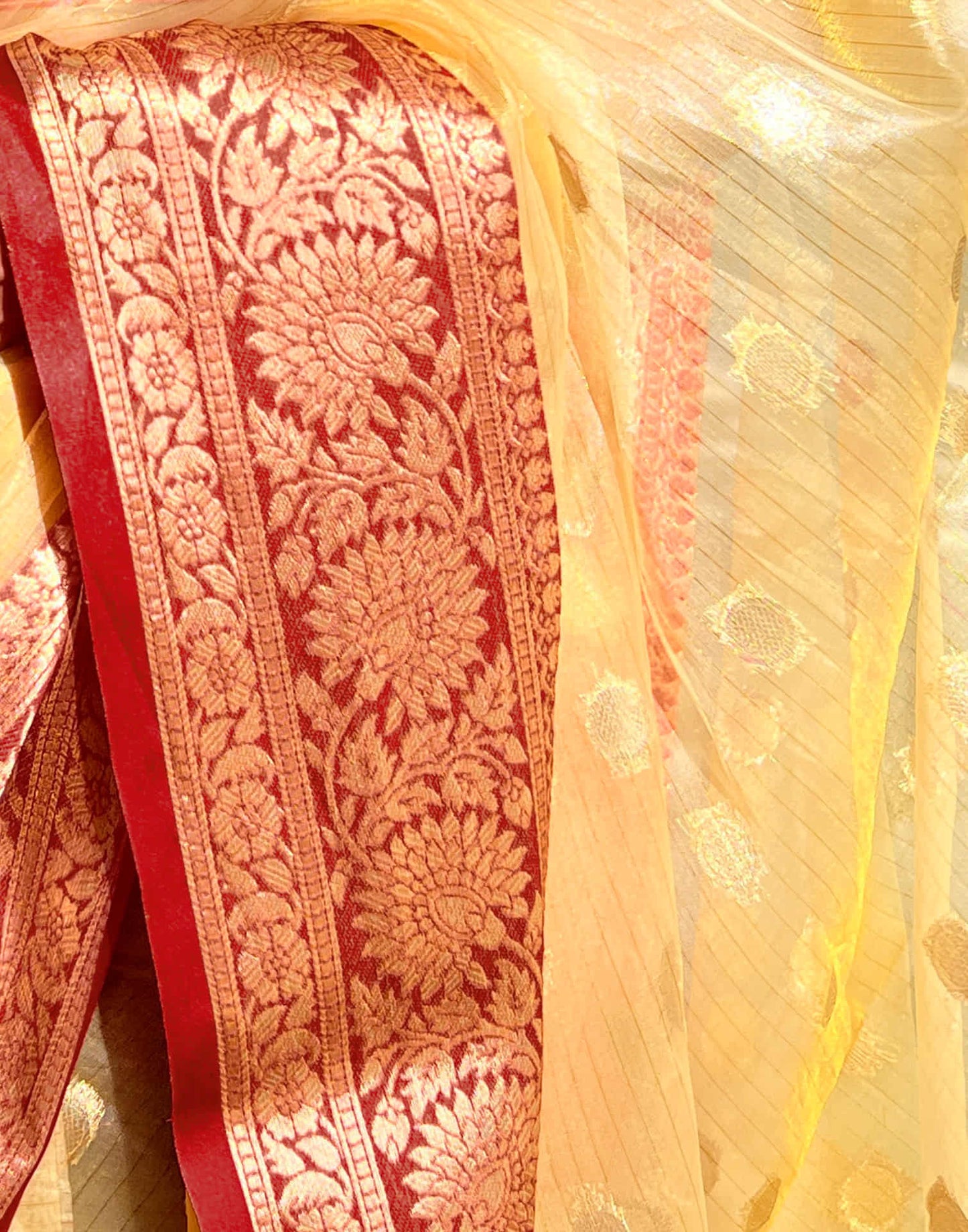 Meera - Golden Blossom – Pure Kanchivaram Silk Saree