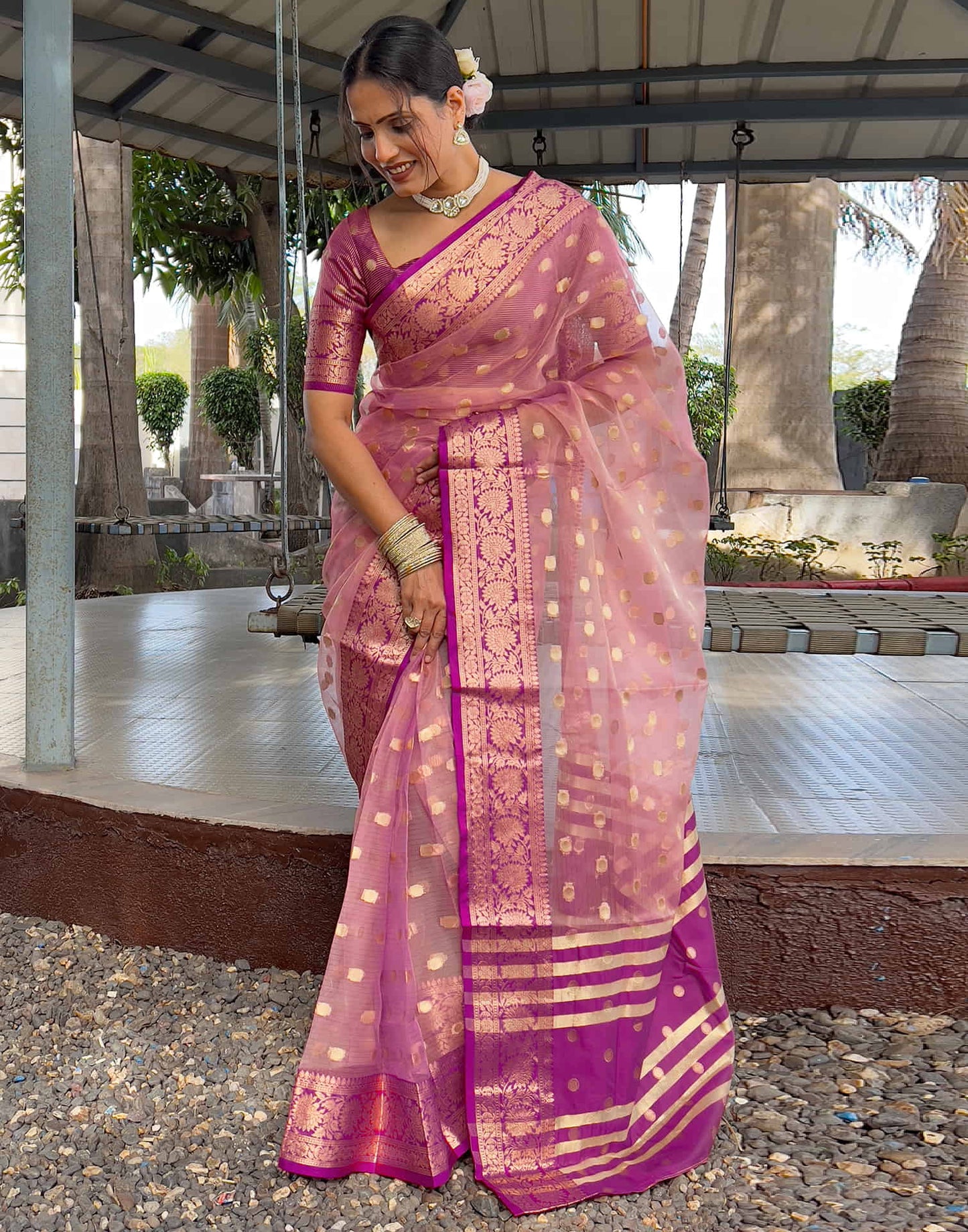 Meera - Regal Bloom – Pure Kanchivaram Silk Saree
