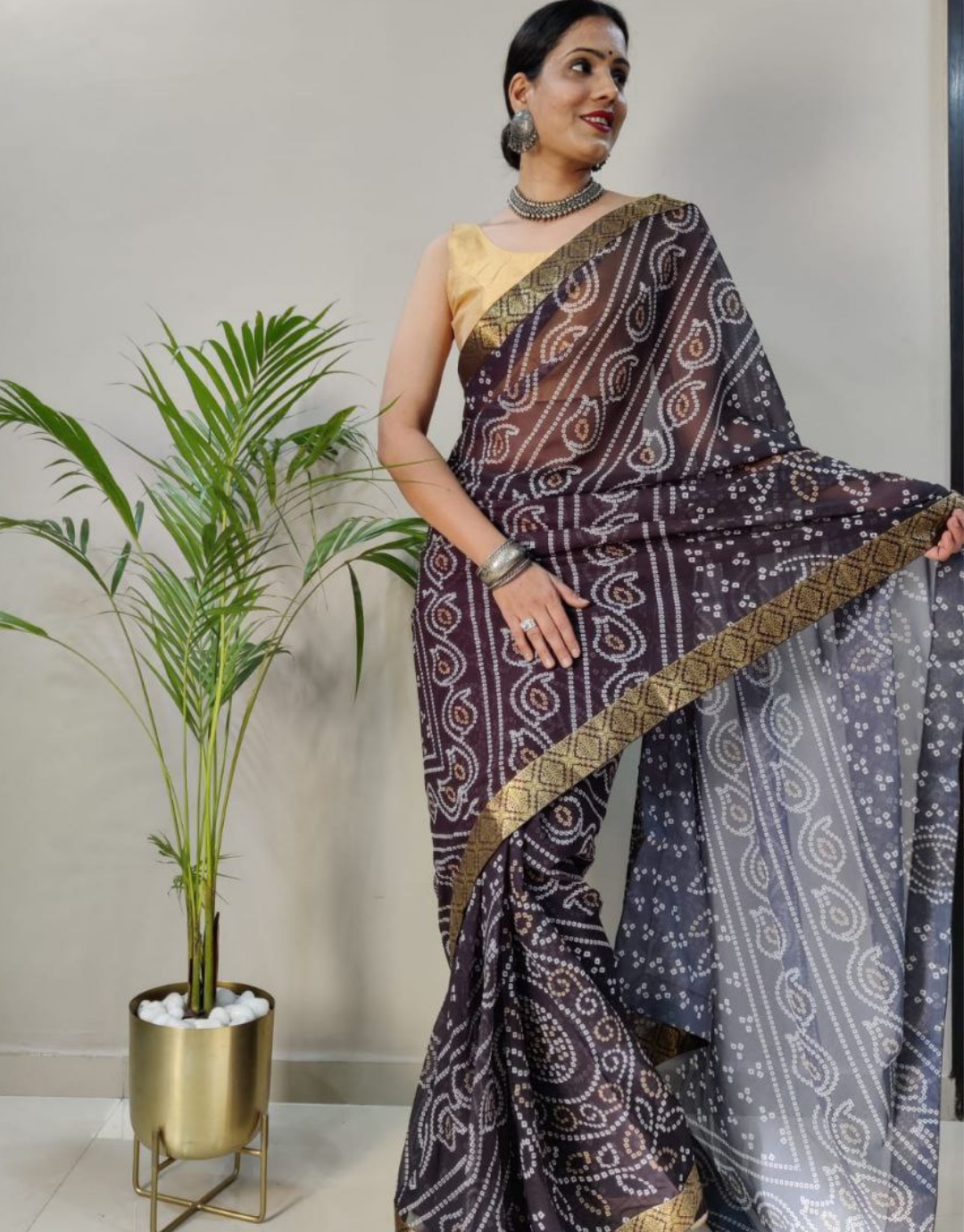Riya Black Just One Minute Ready To Wear Soft Silk Saree
