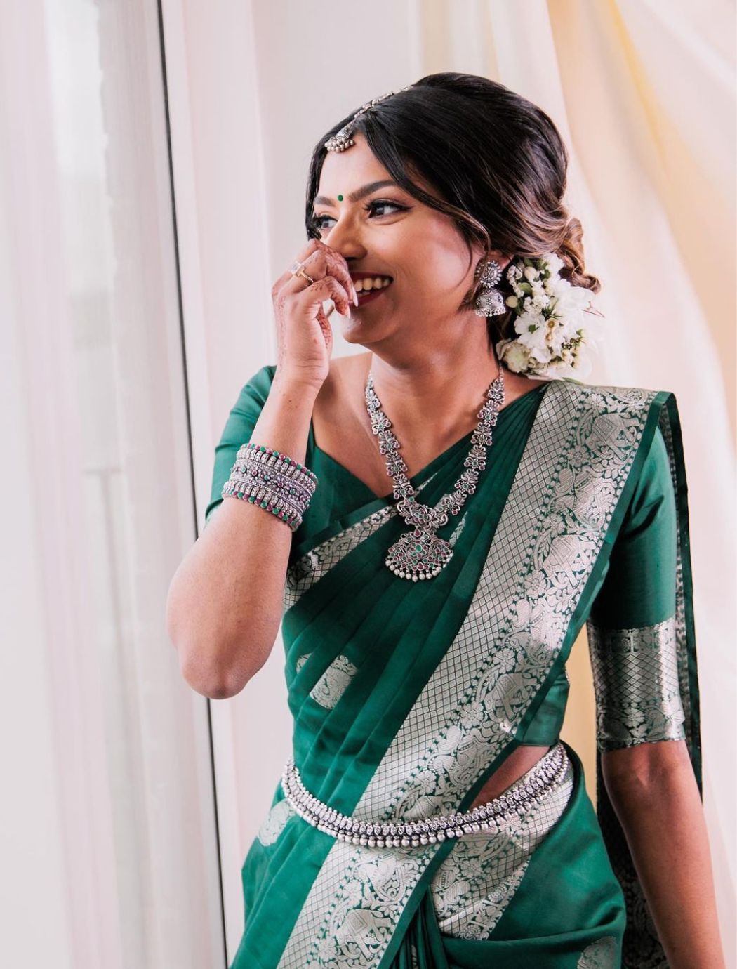 Sumanya Dark Green Kanchipuram Saree