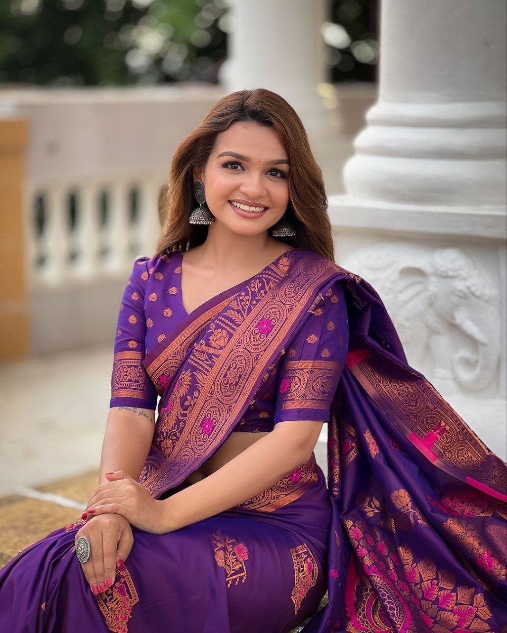 Anika – Soft Lichi Silk Jacquard Saree