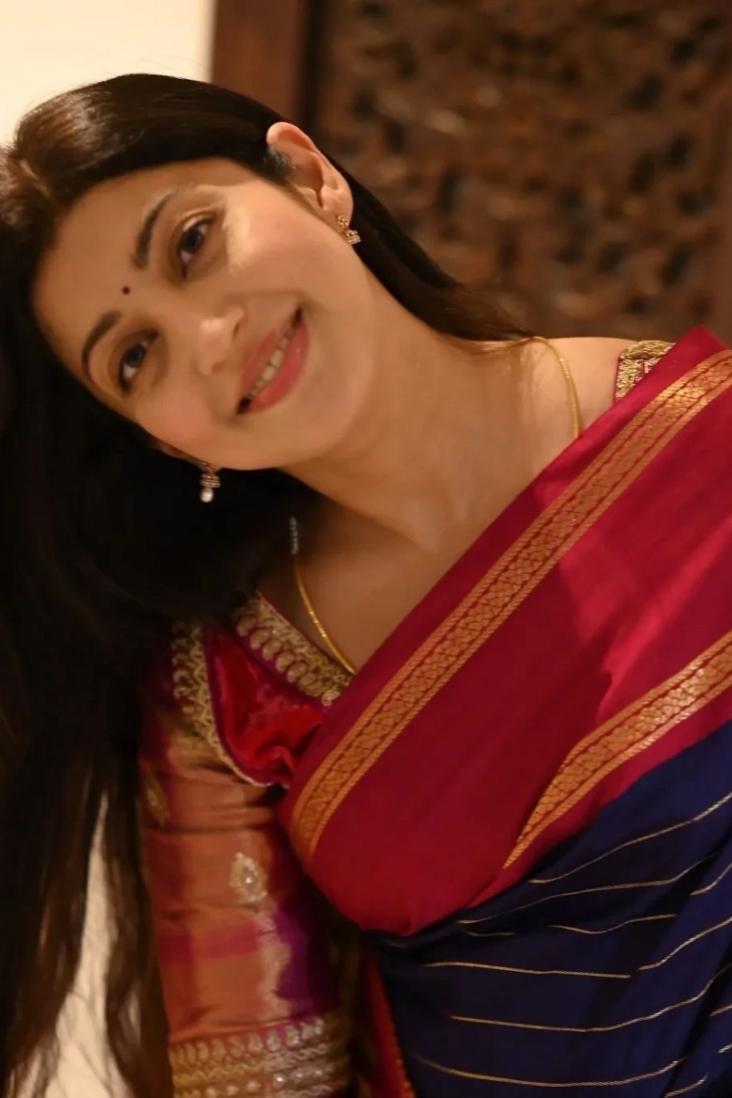 Bronze Sapphire - Handwoven Kanjivaram Saree