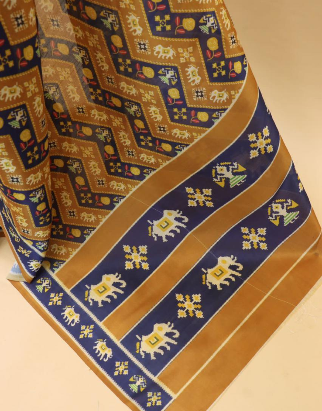 Priyanka Mustard Yellow Patola Soft Silk Saree