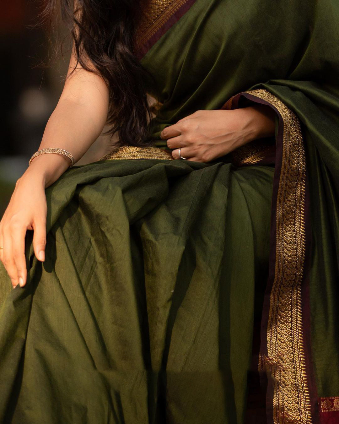 Bhavna Green Soft Silk Banarasi Saree