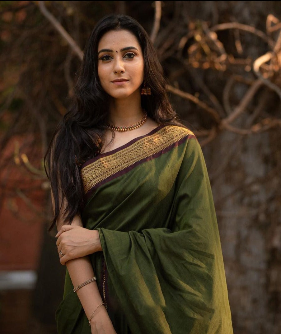 Bhavna Green Soft Silk Banarasi Saree