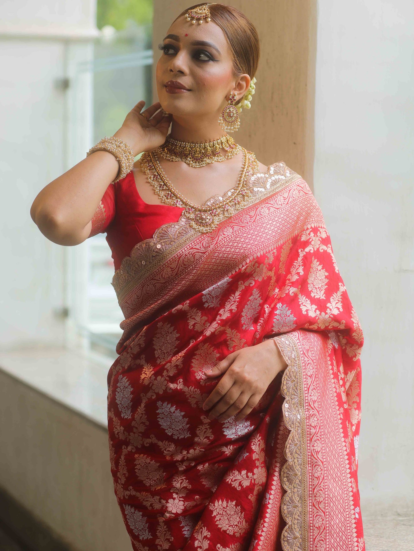 Crimson Grace - Banarasi Silk Saree