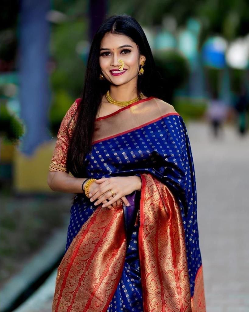 Royal Blue Banarasi Silk Saree