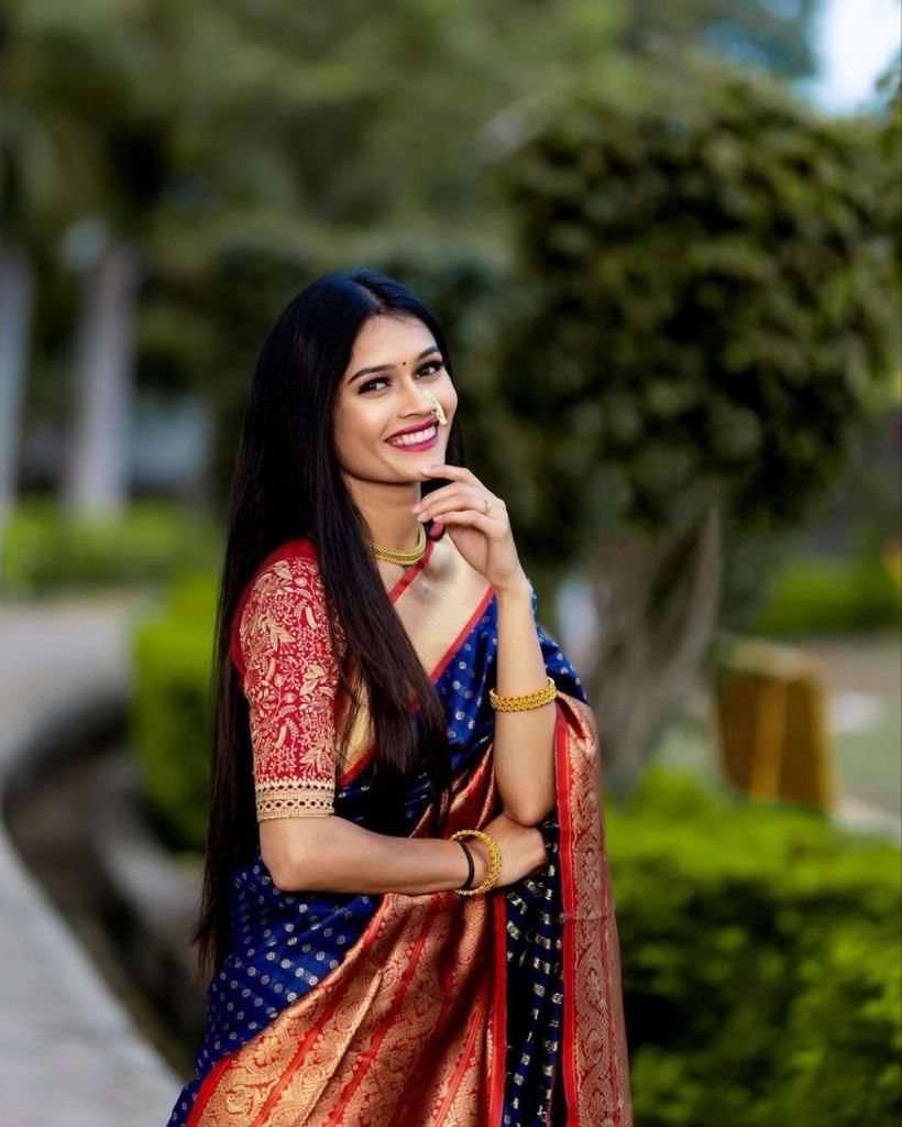 Royal Blue Banarasi Silk Saree