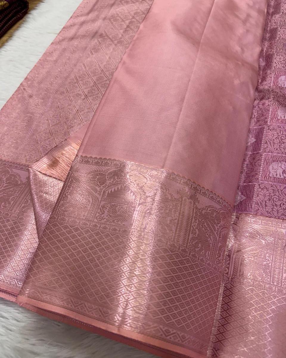 Ritika Rosewood Banarasi Soft Silk Saree