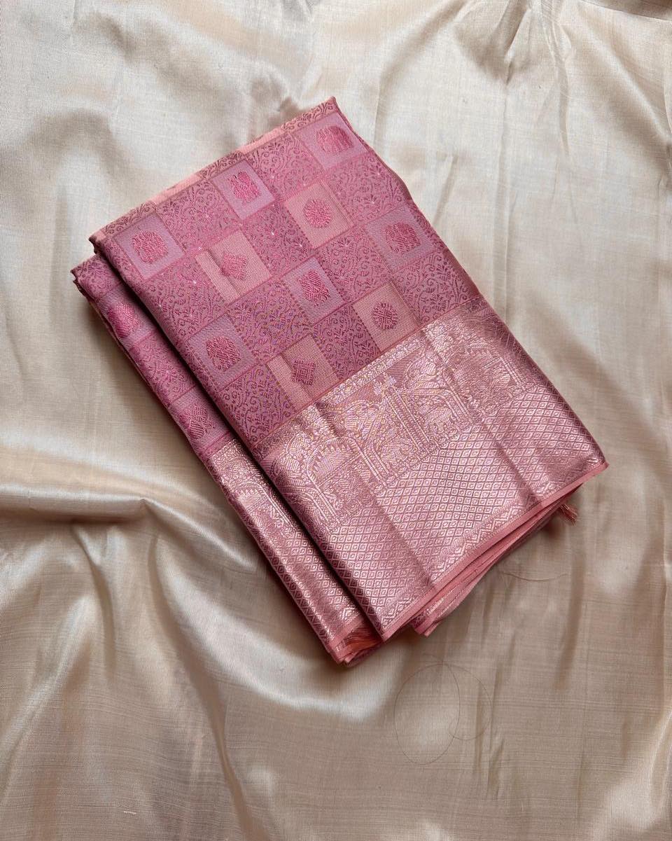 Ritika Rosewood Banarasi Soft Silk Saree