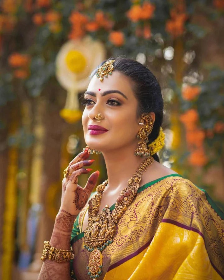 Janvi Charm Banarasi Silk Saree with Glamorous Blouse