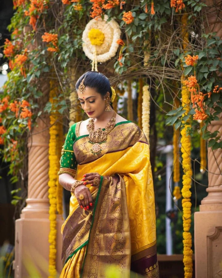 Janvi Charm Banarasi Silk Saree with Glamorous Blouse