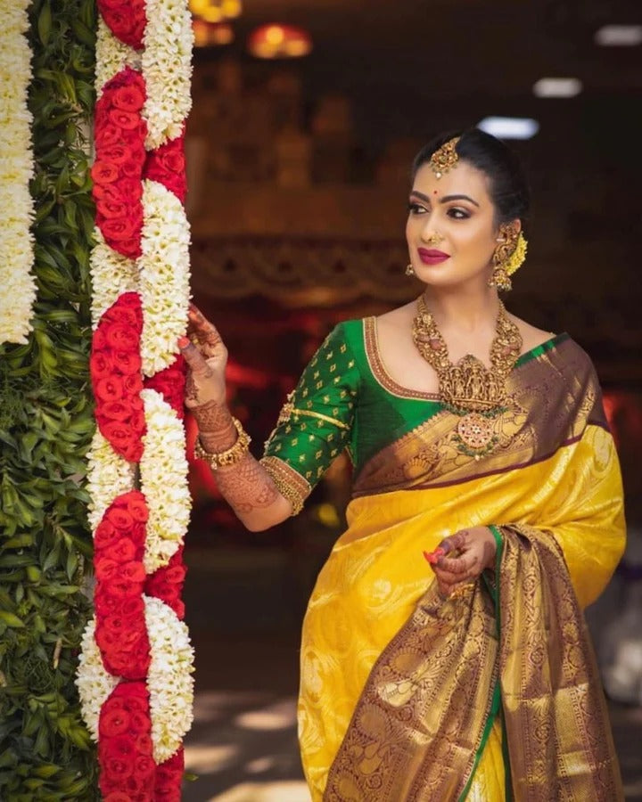 Janvi Charm Banarasi Silk Saree with Glamorous Blouse