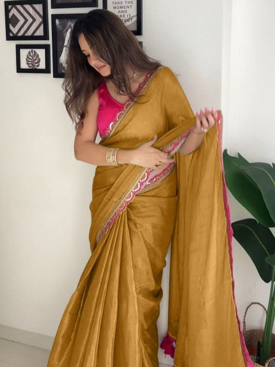 jesika - Gold Crush Silk Saree