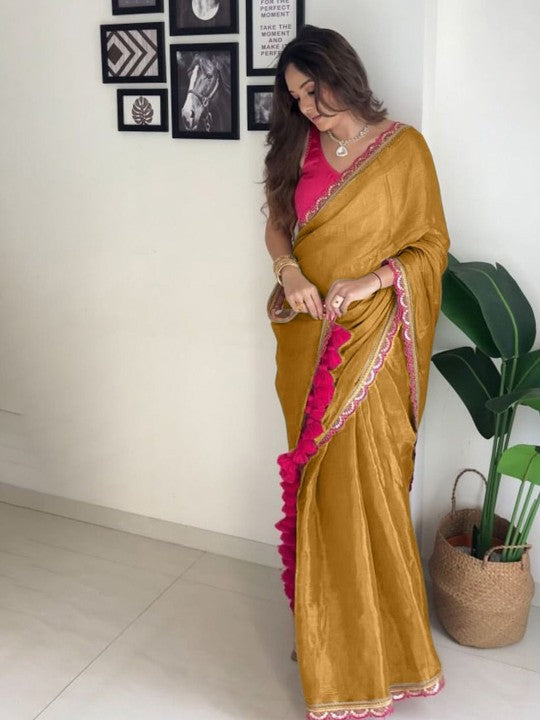 jesika - Gold Crush Silk Saree