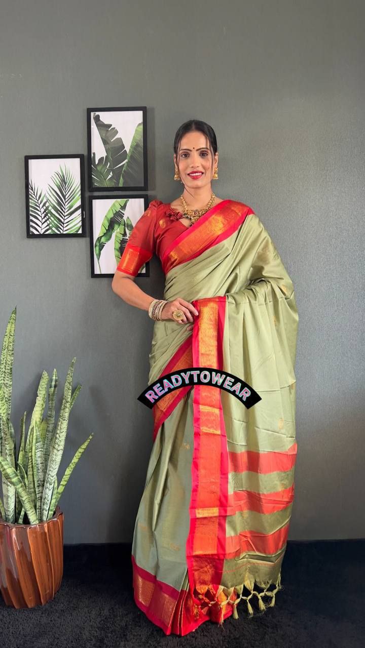 Regal Heritage – Ready-to-Wear Cotton Paithani Saree