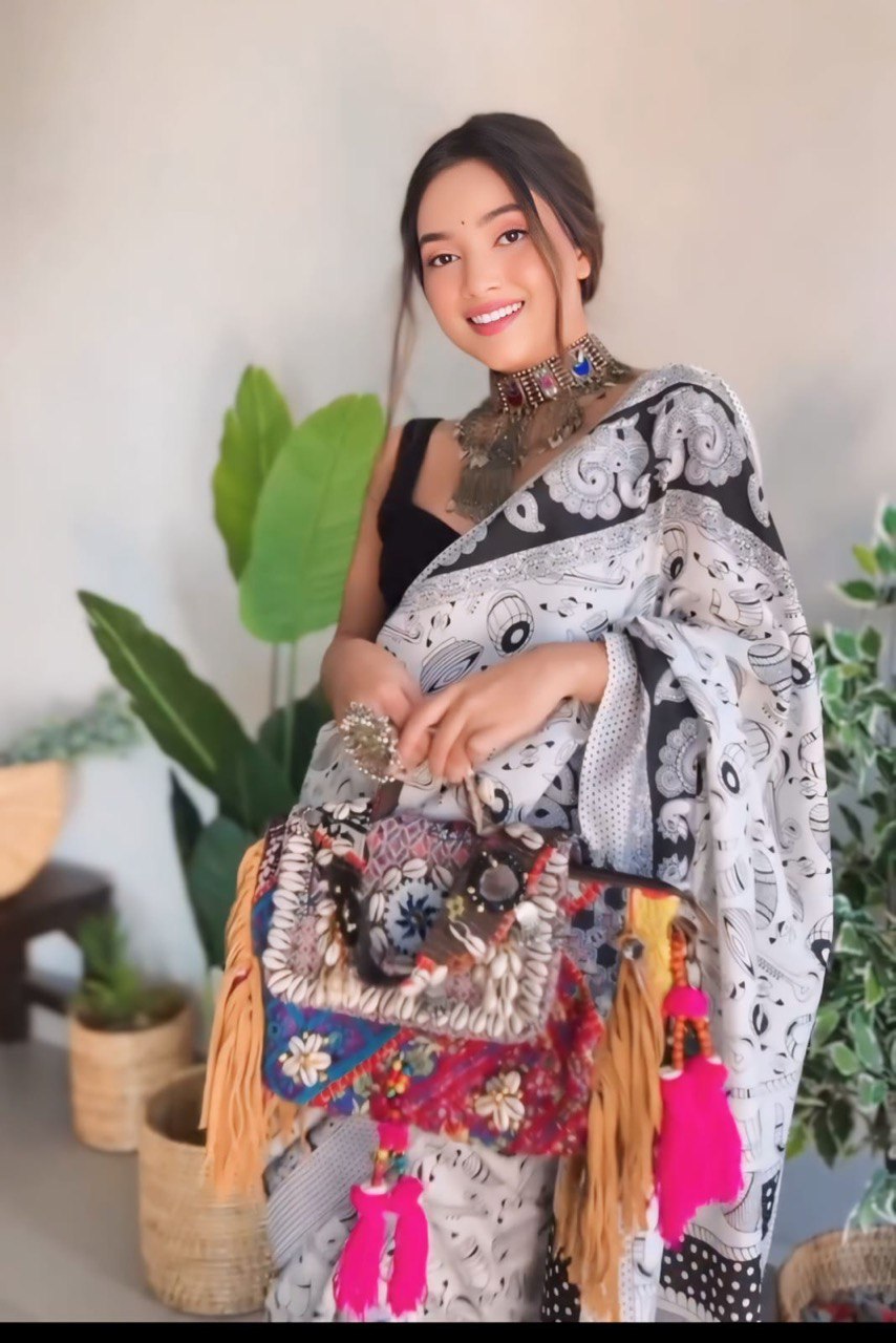 W&B Dholi-Poooja 1-Minute Ready To Wear Premium Georgette Silk Saree