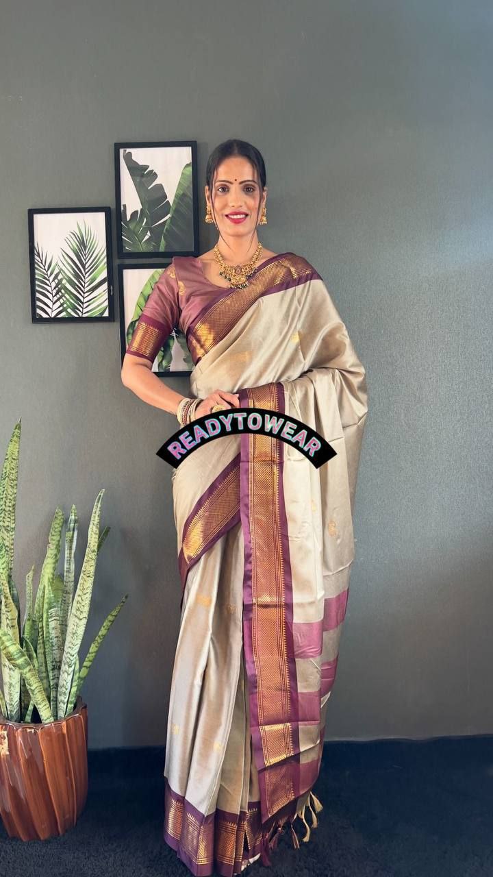 Regal Heritage – Ready-to-Wear Cotton Paithani Saree