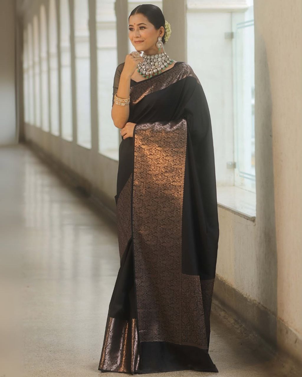 Meera – Soft Lichi Silk Saree
