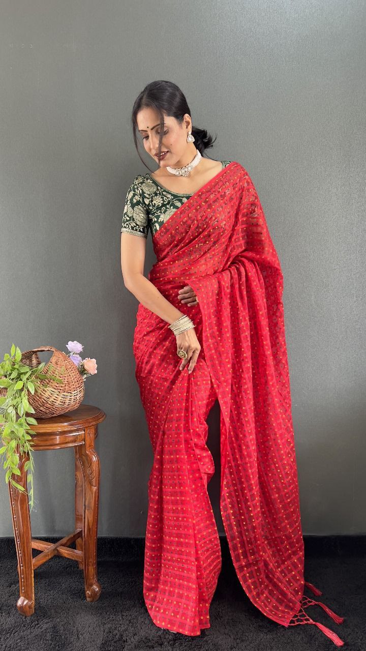 Anaya – Soft Chiffon Khadi Print Saree