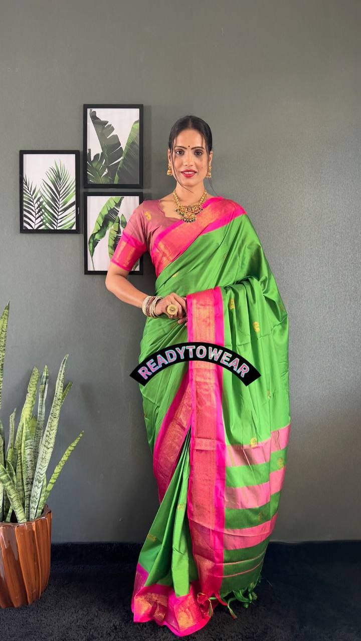 Regal Heritage – Ready-to-Wear Cotton Paithani Saree