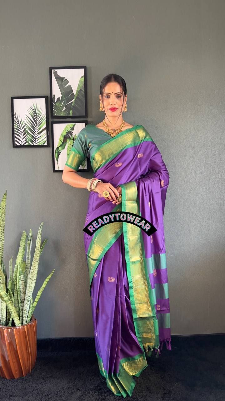 Regal Heritage – Ready-to-Wear Cotton Paithani Saree