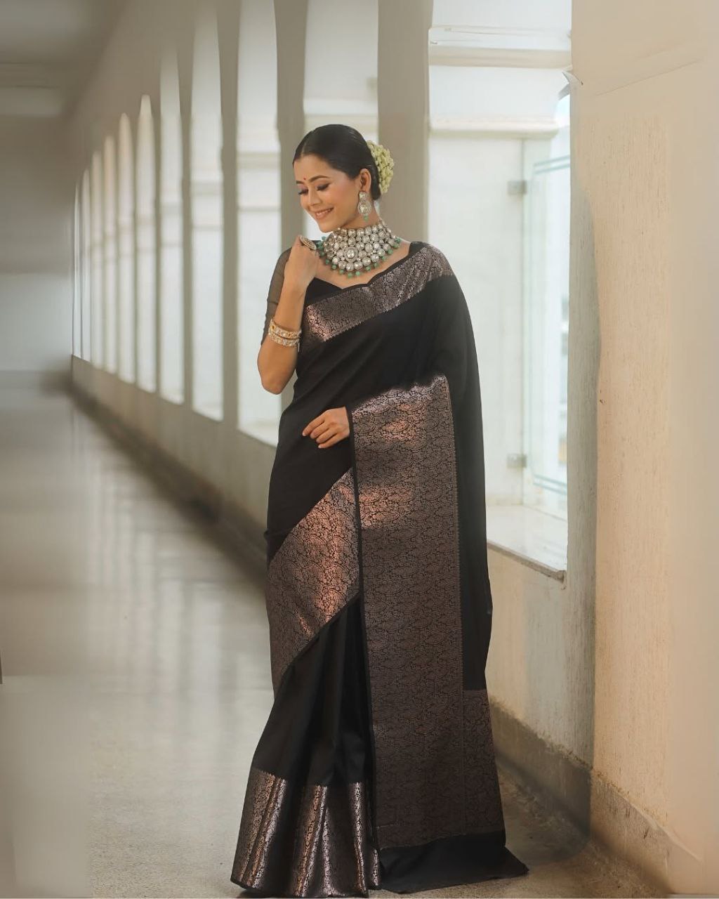 Meera – Soft Lichi Silk Saree