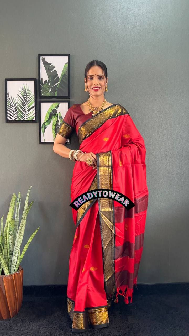 Regal Heritage – Ready-to-Wear Cotton Paithani Saree