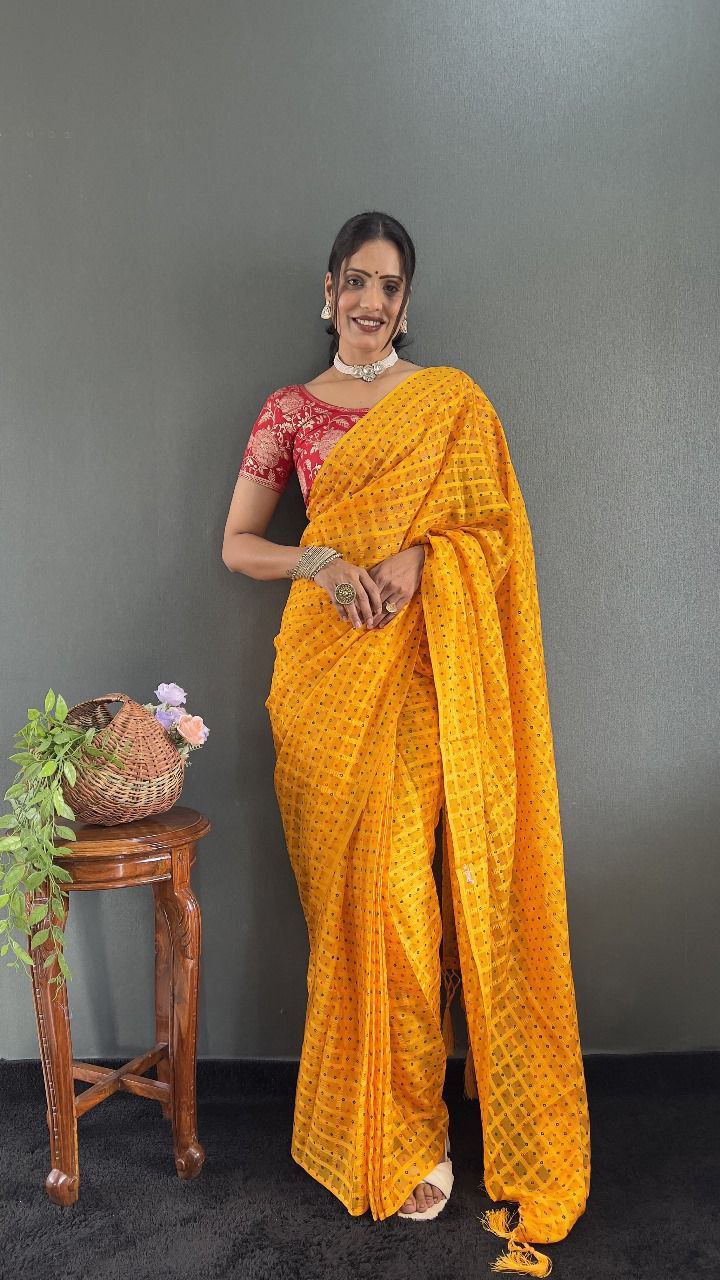 Anaya – Soft Chiffon Khadi Print Saree