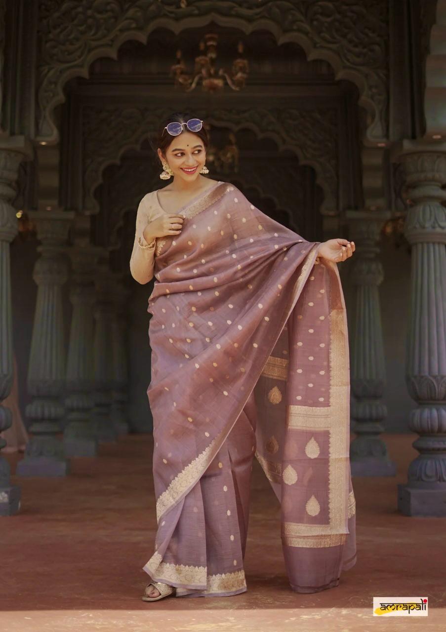 Rhea – Elegant Gold Zari Weaving Soft Silk Saree