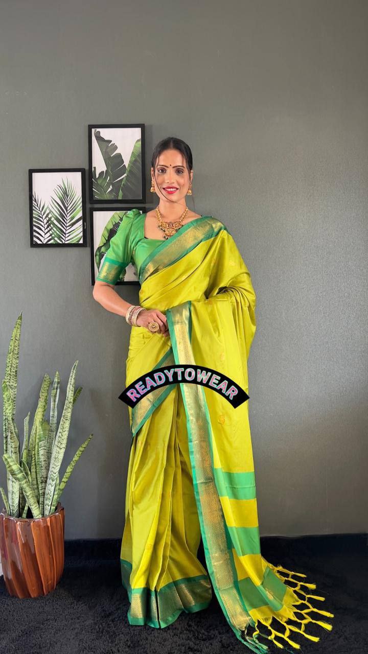 Regal Heritage – Ready-to-Wear Cotton Paithani Saree
